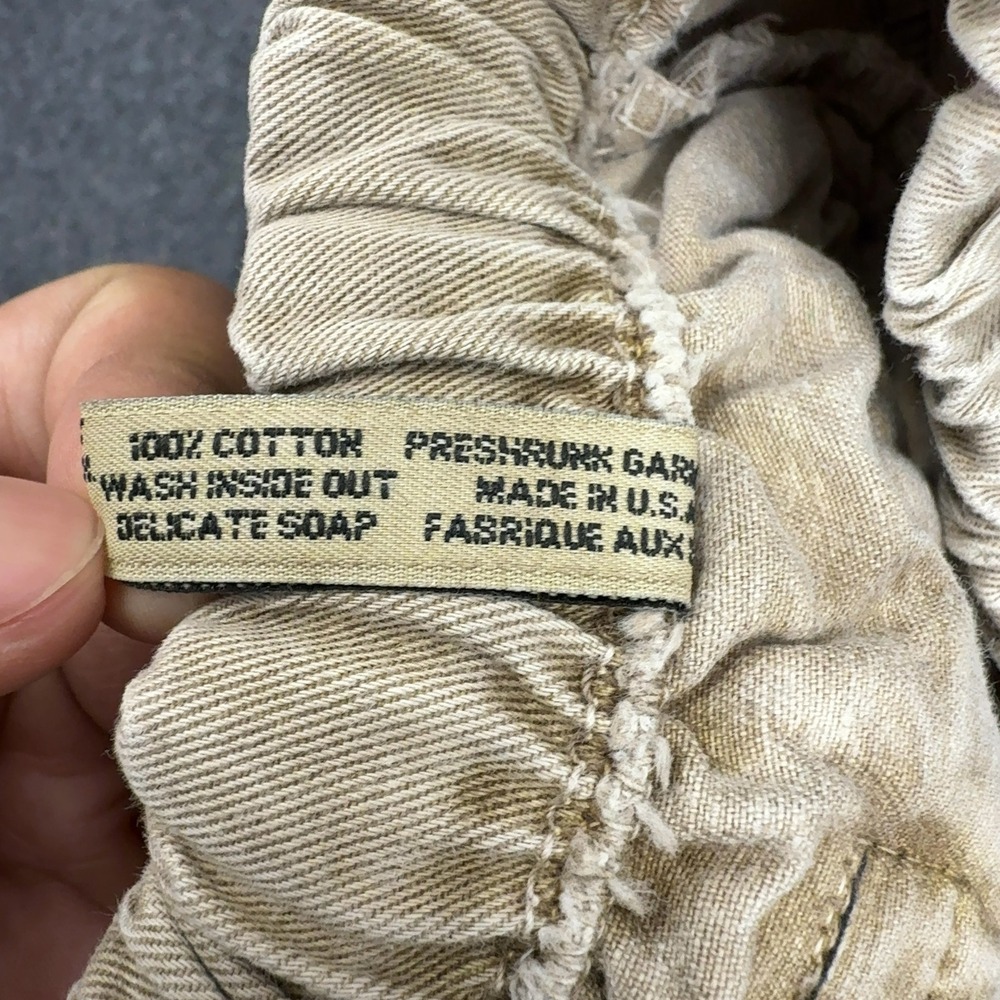 Vintage Gramicci Pants Mens XS Tan Cotton Built-in Belt Gorpcore Workwear Style - Picture 5 of 9